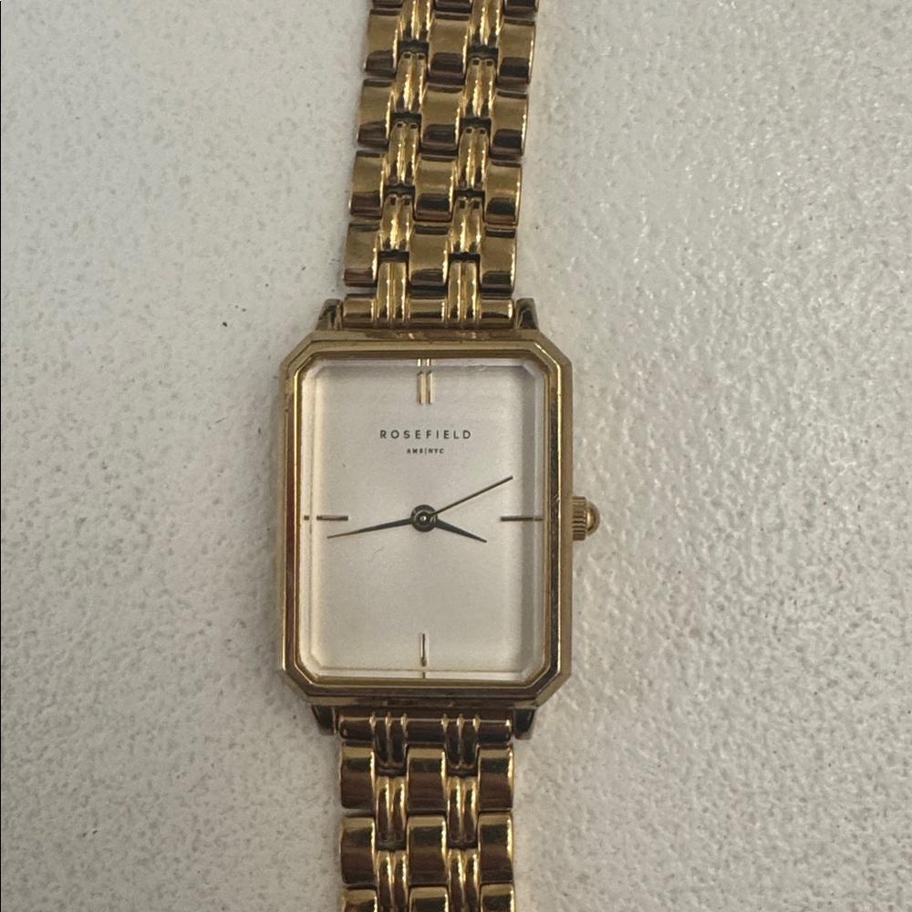 Rose field Gold Square Face Watch
